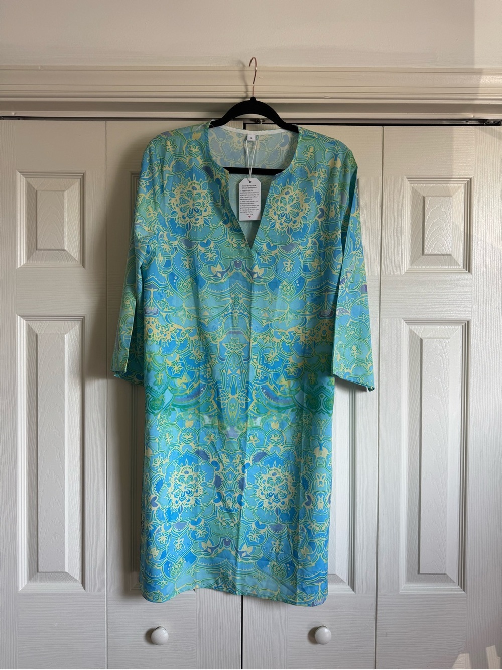 NWT Amazon Blue Swim Coverup Dress Size Large